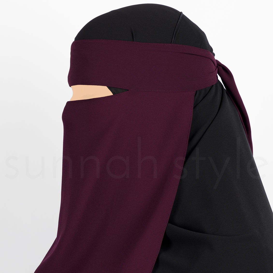 Sunnah Style Pebble One Layer Niqab Boysenberry